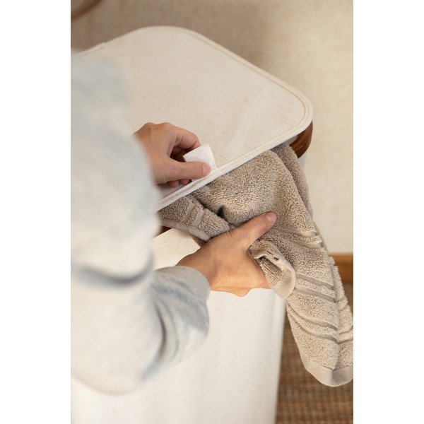 Кремав текстилен кош за пране Bamboo/Linen – Bigso-image-4