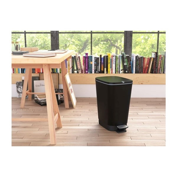Матово черно пластмасово кошче за боклук с педал 45 l Chic Bin – KIS-image-1