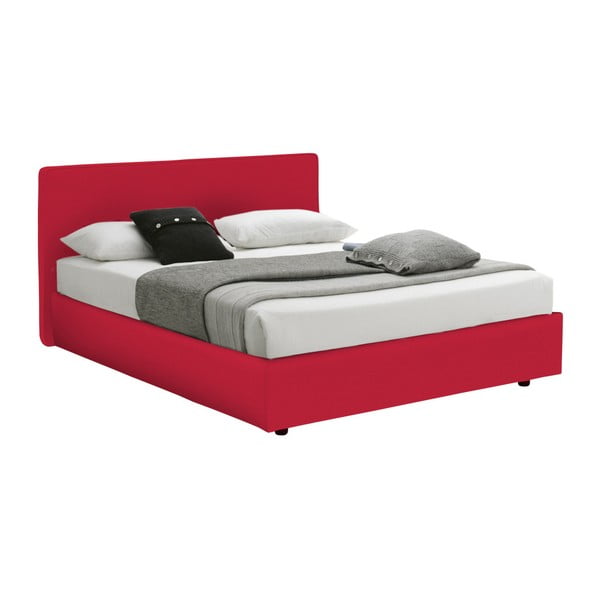Červená  dvoulůžková postel s úložným prostorem 13Casa Ninfea, 160 x 190 cm