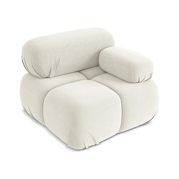 Бял кадифен модул за диван (десен ъгъл) Lokua – Makamii-image-2