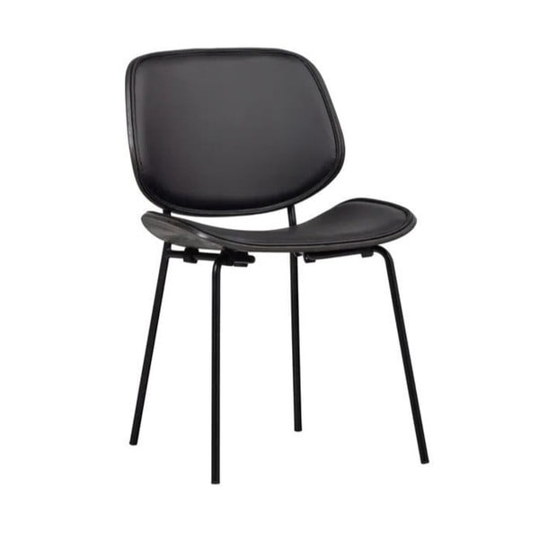 Черни трапезни столове в комплект 2 бр. от имитация на кожа Close In – WOOOD