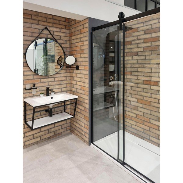 Бяла/черна стоманена стенна стойка за умивалник 60x40 cm Ska – Sapho-image-1