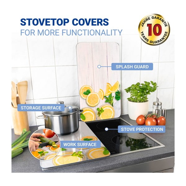 Капаци за печка от закалено стъкло 2 бр. 52x30 cm Lemons – Wenko-image-3