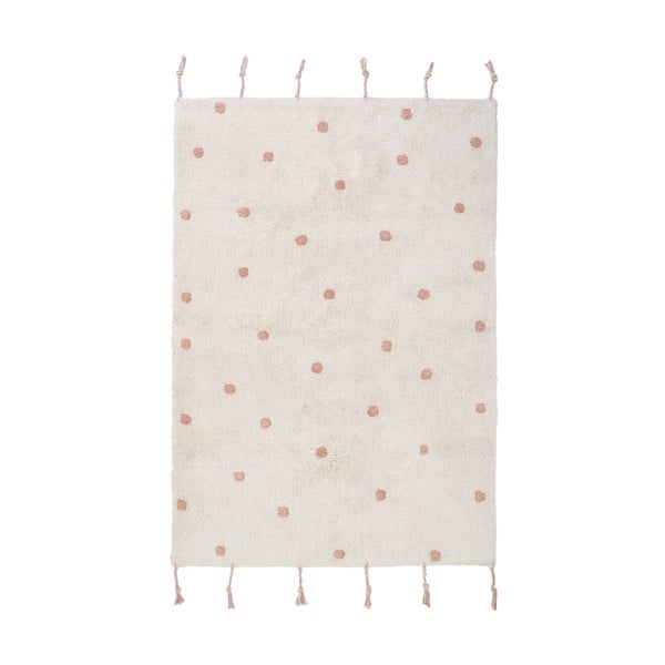 Бежово-розов ръчно изработен памучен килим , 100 x 150 cm Numi - Nattiot