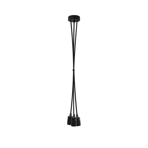 Černé závěsné svítidlo se 3 kabely Bulb Attack Uno Group