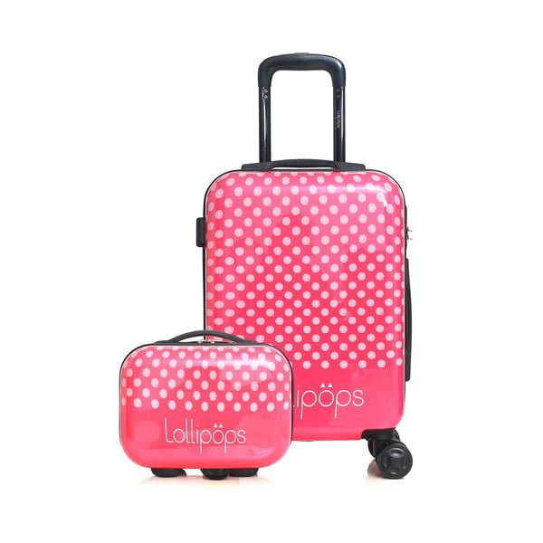 Комплект от розов багаж на 4 колела и куфар Lollipops Penny - LOLLIPOPS