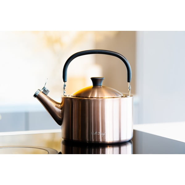 Чайник от неръждаема стомана в меден цвят 1,5 l Diamante – Vialli Design-image-1