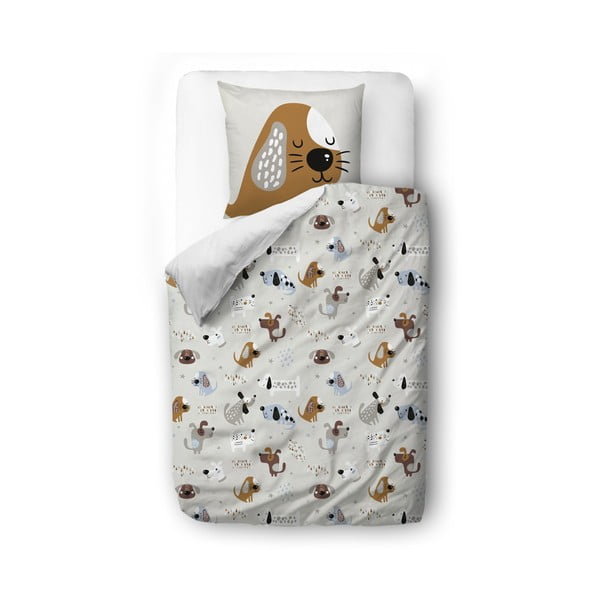 Детско спално бельо от памучен сатен , 100 x 130 cm Woof Woof - Butter Kings