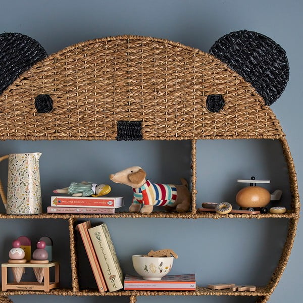 Детски стенен шкаф за книги от морска трева в естествен цвят 91,5x98 cm Ghalia - Bloomingville Mini-image-1