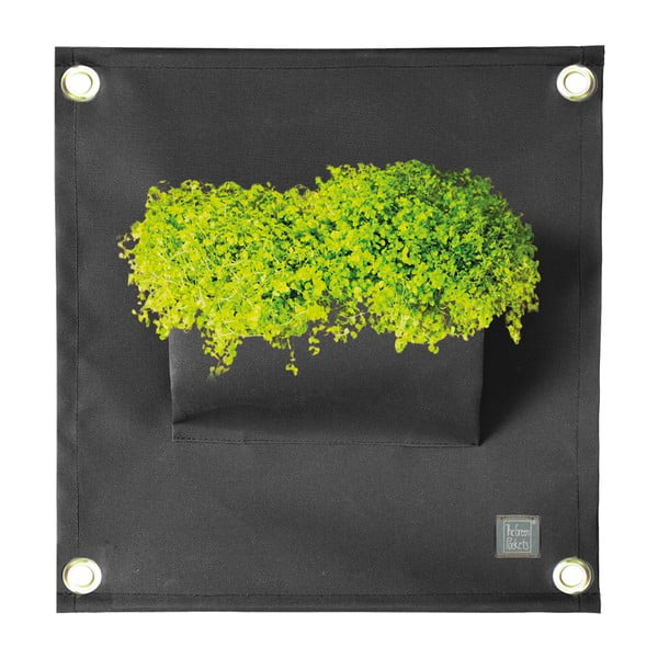 Černý závěsný květináč The Green Pockets Amma, 45 x 50 cm