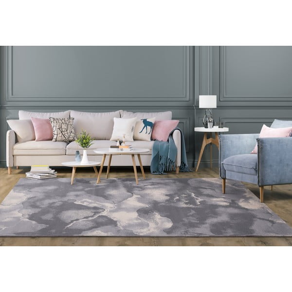 Сив вълнен килим 133x180 cm Cirrus - Agnella-image-1