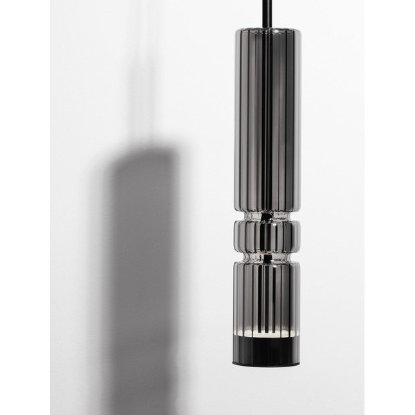 Сиво стъклено LED висящо осветително тяло ø 8 cm Bento – Nova Luce-image-4