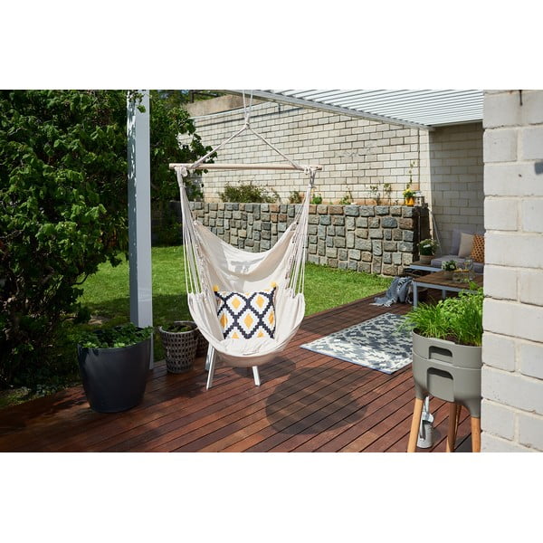 Кремав подплатен висящ градински стол Tobago – Garden Pleasure-image-4