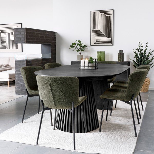 Сгъваема трапезна маса с допълнителна плоча от декор от дъб Osaka – House Nordic-image-1