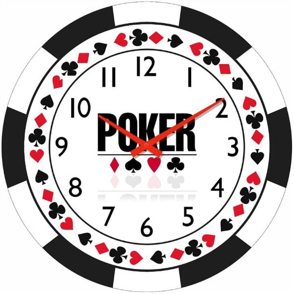 Стъклен часовник Покер, 34 cm - Postershop