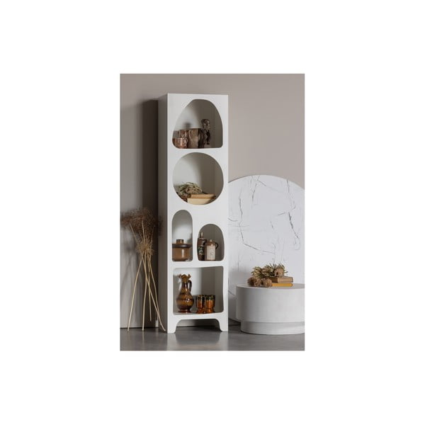 Бял шкаф за книги 48x180 cm Caz - WOOOD-image-3