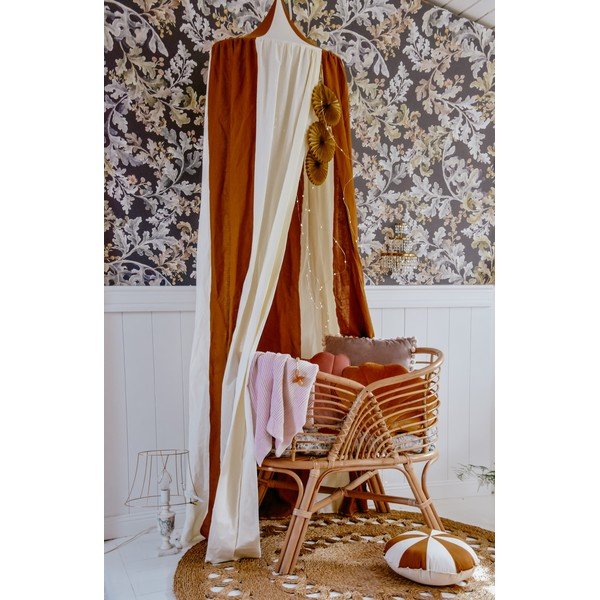 Бяло-оранжев ленен балдахин Caramel Circus - Moi Mili-image-3