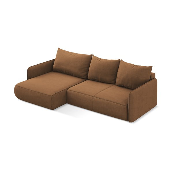 Оранжев разтегателен ъглов диван с място за съхранение (ляв ъгъл) Nanea – Makamii-image-4