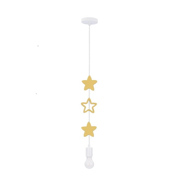 Жълто-бяла детска лампа с метален абажур Single - Candellux Lighting