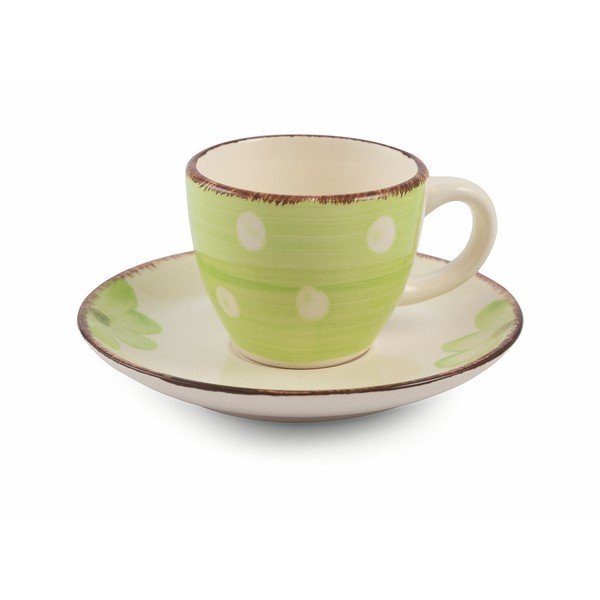 Sada 6 barevných šálků na espresso s podšálky z kameniny VDE Tivoli 1996 Tazzine-image-2