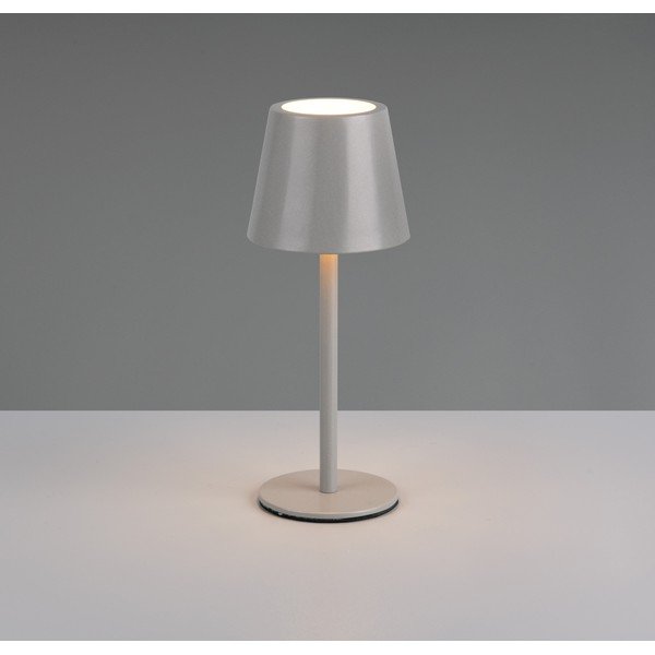 Сива LED настолна лампа с метален абажур (височина 21 cm) Diaz – Reality-image-1