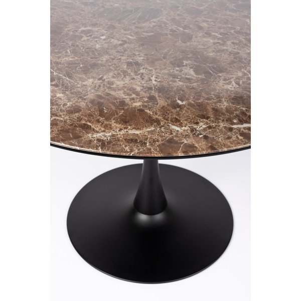 Кръгла трапезна маса с плот от имитация на мрамор ø 110 cm Maru – White Label-image-4