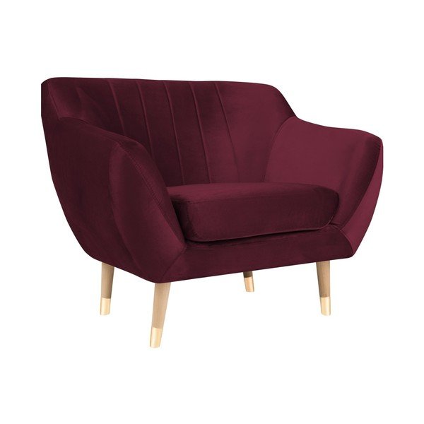 Vínové sametové křeslo Mazzini Sofas Benito-image-2