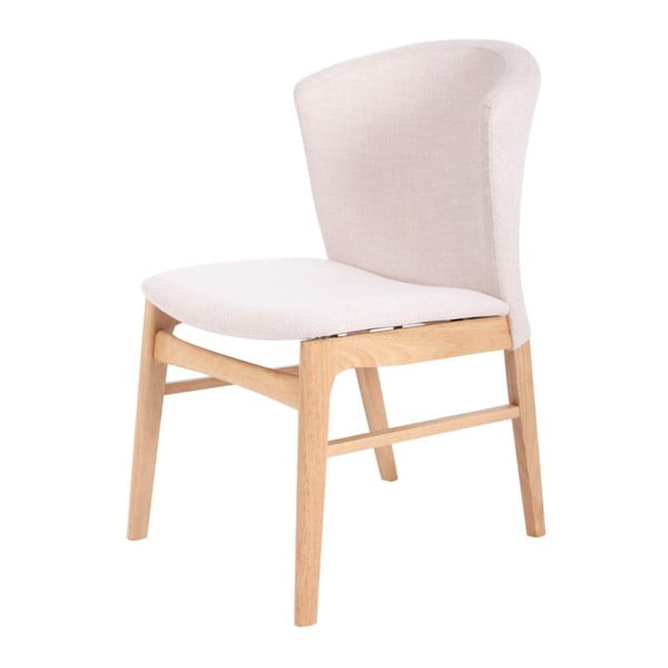 Комплект от 2 бели трапезни стола със светлокафяви крака от каучуково дърво Mara - sømcasa