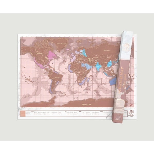 Пътуващ комплект карти за скречове в розово злато Travel Millenial - Luckies of London
