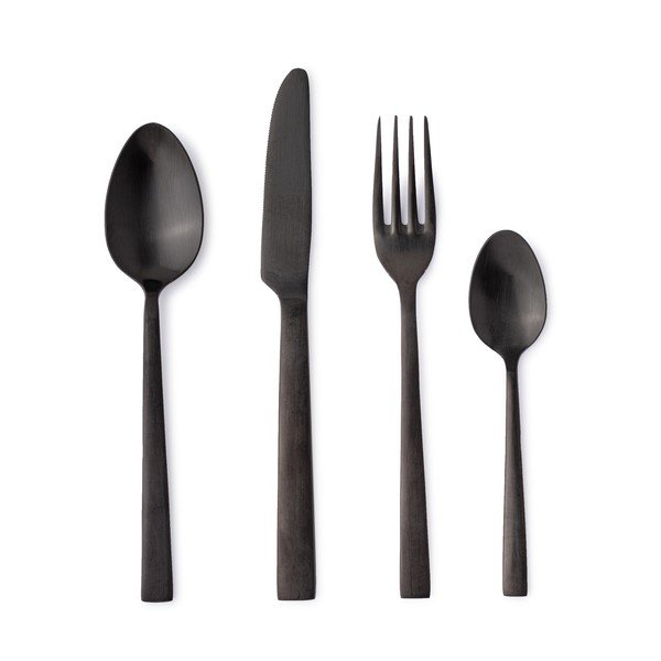 Черен прибори за хранене 16 бр. от неръждаема стомана за 4 души Hestia – Bizzotto