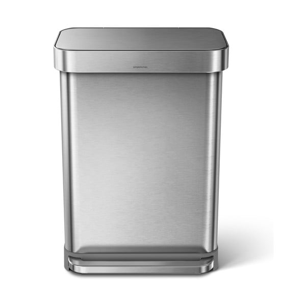 Stříbrný pedálový odpadkový koš simplehuman, 55 l-image-4