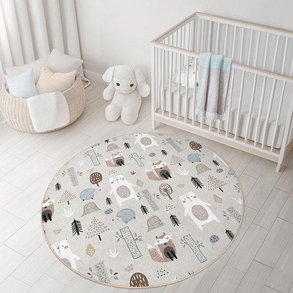 Детски килим подходящ за пране ø150 cm Forest Friends – Mila Home-image-4