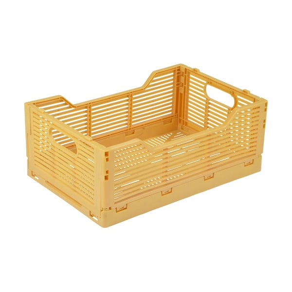 Пластмасова кутия за съхранение в цвят жълта охра 40x30x17 cm – Homéa