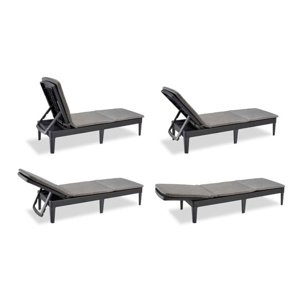 Тъмносив пластмасов градински шезлонг Jaipur – Keter-image-3