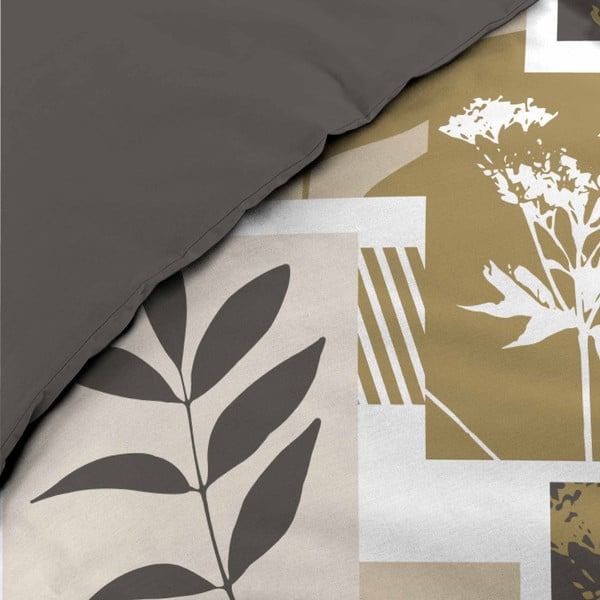 Бяло/кафяво двойно удължено памучно спално бельо 240x220 cm Utopia – douceur d'intérieur-image-3