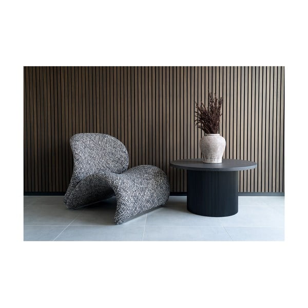 Тъмнокафява кръгла масичка за кафе от декор от топола ø 80 cm Boavista – House Nordic-image-2