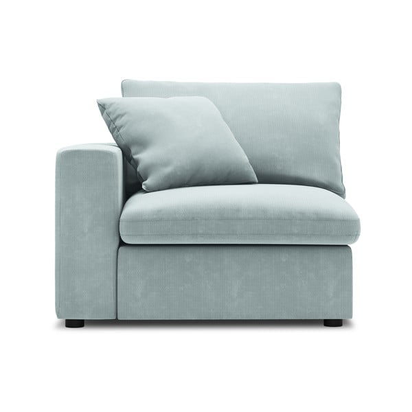 Светлосиня ъглова част от модулен диван от велур Galaxy, ляв ъгъл - Windsor & Co Sofas