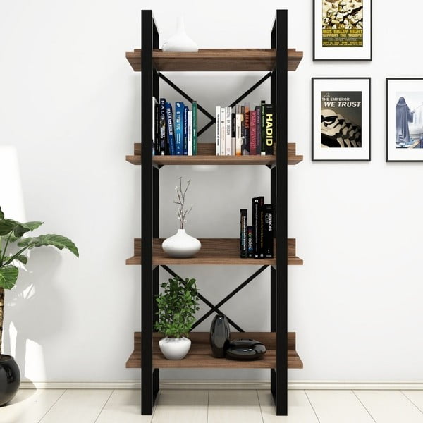 Библиотека за книги в декор от орехово дърво Muzzo Adisa - Puqa Design-image-3