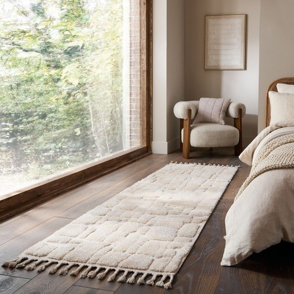 Кремава пътека 80x300 cm Esra Cobbled – Flair Rugs-image-1