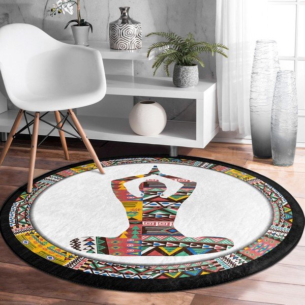 Кръгъл килим подходящ за пране и за прахосмукачки роботи ø 80 cm Comfort – Mila Home-image-3