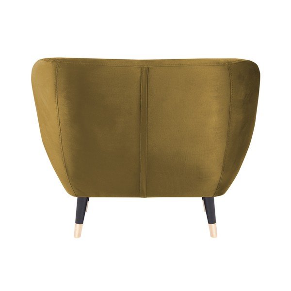 Горчичножълт фотьойл с черни крачета Mazzini Sofas Amelie-image-4