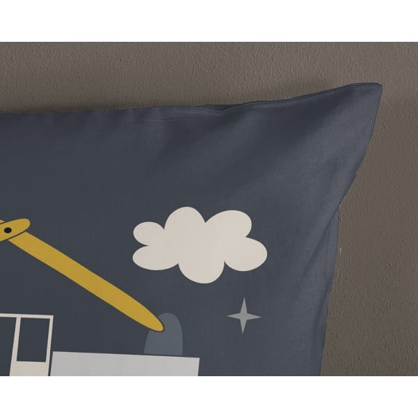 Сиво единично  памучно детско спално бельо 140x200 cm Rush – Good Morning-image-3