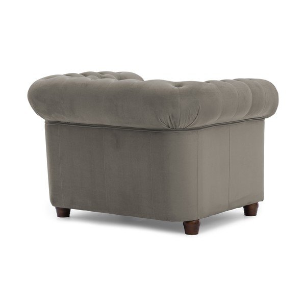 Сиво кадифено кресло честърфийлд York Blik – Ropez-image-2