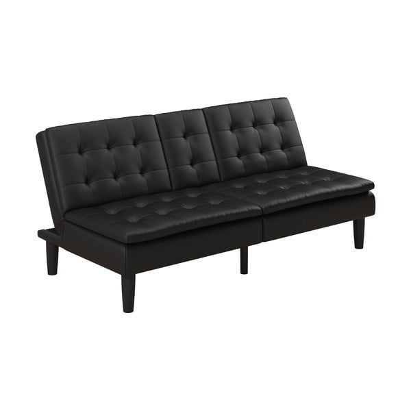 Черен разтегателен диван от изкуствена кожа 191 cm Maine – Støraa-image-2