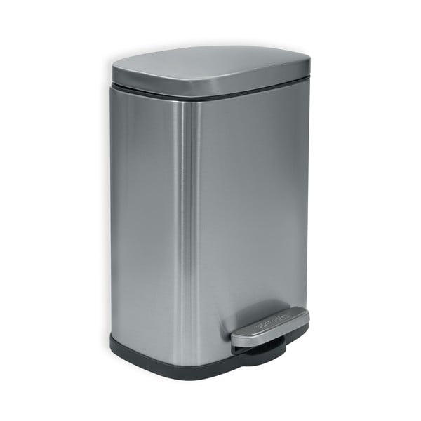 Стоманено кошче за боклук с педал в матово сребрист цвят 5 l   Akira – Spirella