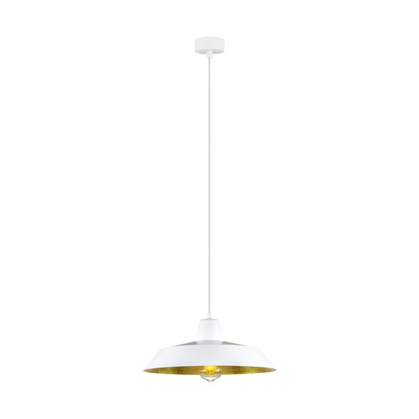 Бяла висяща лампа със златист интериор , ⌀ 35 cm Cinco - Sotto Luce