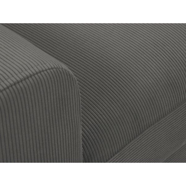 Ъглов разтегателен диван от тъмносив велур , десен ъгъл Moghan - Micadoni Home-image-1