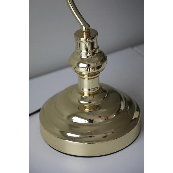 Настолна лампа в месингов цвят със стъклен абажур (височина 42 cm) Bankers – Markslöjd-image-2