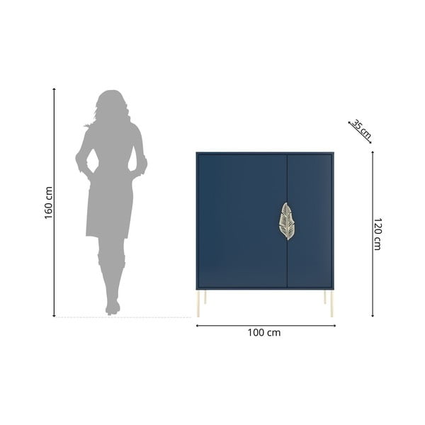 Тъмносин стелаж за обувки Merlin - Skandica-image-4