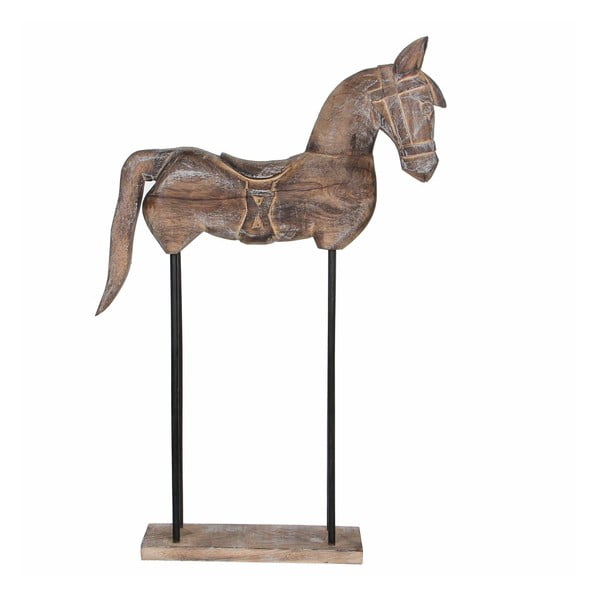 Dekorace ve tvaru koně z mangového dřeva Mica Sculpture, 36 x 60 cm